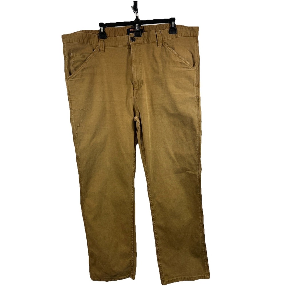 Ridgecut Toughwear Men's Utility Work Pants 42x30 Canvas Khaki Brown Rugged